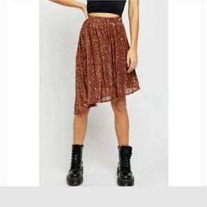 Free People Womens squin asymmetrical skirt brown size M NWT
